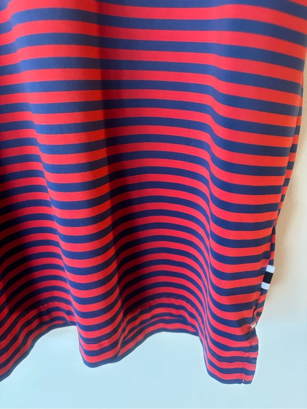 adidas Adipure Red and Navy Striped Men's Polo Shirt